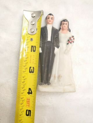 Vtg 1950 ' s Bride & Groom Figurine Wedding Cake Topper Ceramic JAPAN Porcelain 2