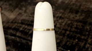 14k Yellow Gold Vintage Art Deco Ring Pinky / Baby Band Size 3.  5