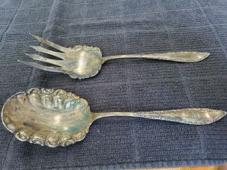 1847 Rogers Bros.  Vintage Silver Plated Serving Fork And Spoon