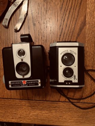 2 Kodak Brownie Reflex Synchro Model Film Camera