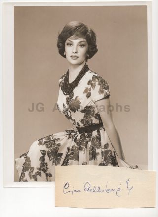 Gina Lollobrigida - Classic Actress - Authentic Autograph W Vintage 8x10