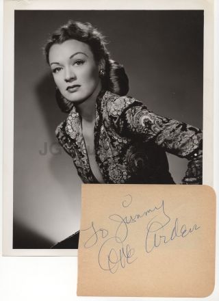 Eve Arden - Classic Actress - Authentic Autograph W Vintage 8x10