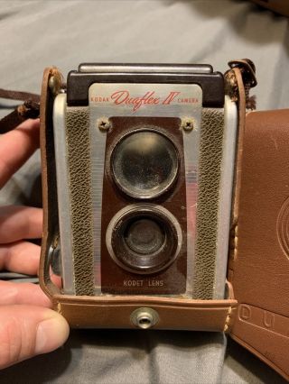 Vintage 1950s Kodak Duaflex Iv Camera With Case Retro Throwback