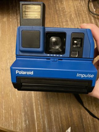 Vintage Polaroid Impulse Blue Instant Camera 600 Film Fast Same Day