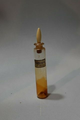 Old Mini - Narcisse Rouget York - Vintage Glass Perfume Bottle W/ Stopper