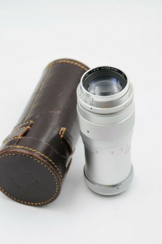Steinheil Munchen F=135mm Culminar 1:4.  5 Lens.  Leica Screw Mount W/ Case