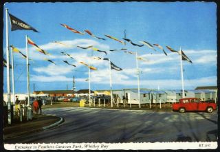 Entrance To Feathers Caravan Park,  Whitley Bay.  1997 Vintage Postcard.  Post