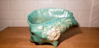 Vintage Roseville U.  S.  A.  436 Conch Shell With Flower Vase/planter