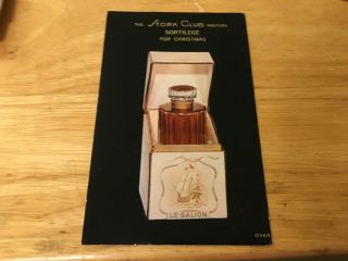 The Stork Club Ny Prefres Sortilege Perfume For Christmas Post Card 1958