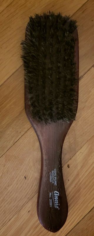 Old Annie Dark Wood Brush Hairbrush Shoe Clothes Fine Bristles Vintage Otk