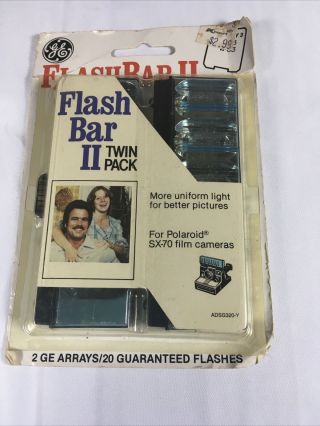GE Flash Bar II Twin Pack for Polaroid SX - 70 Film Camera 20 Flashes 3