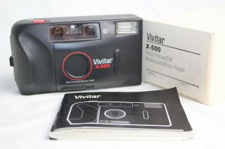 Vivitar X - 500 Auto Focus / Dx / Motorized / Auto Flash Still Camera Black 35mm