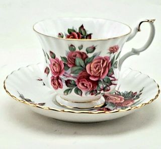 Vintage Royal Albert Centennial Rose Bone China Teacup And Saucer From England