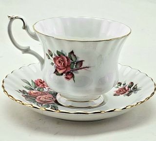 Vintage Royal Albert Centennial Rose Bone China Teacup And Saucer From England 3
