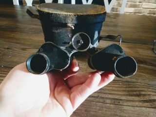Zz Vintage German Binoculars Emil Busch Rathenow W/case A - G