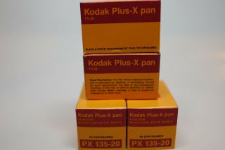 Four Vintage Kodak Plus - X Pan Px - 135 - 20 B&w Film