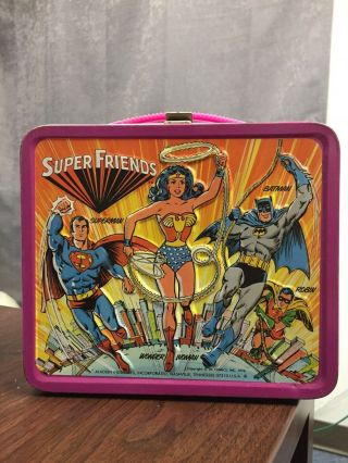 Vintage Friends Metal Lunch Box No Thermos 1976 Aladdin Batman Dc Comics