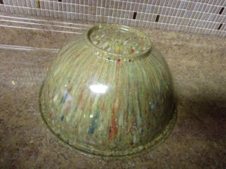 Large Vintage Texas Ware Green Confetti Splatter Melmac Melamine Bowl 125 Usa