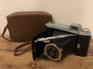 Vintage Eastman Kodak Tourist Folding 620 Film With Brown Leather Case