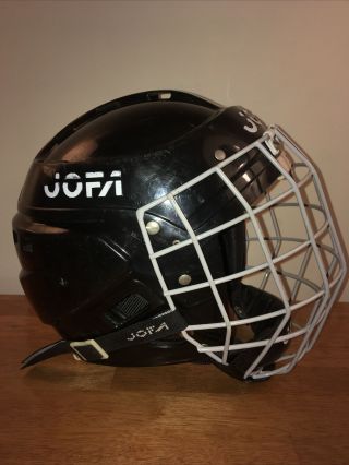 Vintage JOFA 390 SR Senior Black Hockey Helmet Size 55 - 62 SR 6 3/4 - 7 3/8 3
