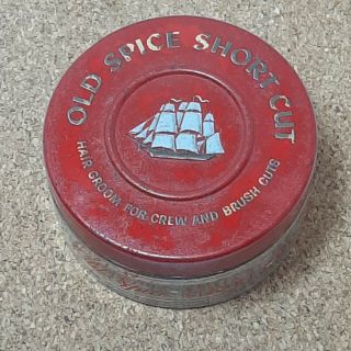Vintage Old Spice Short Cut Hair Groom For Crew Brush Cuts 1 3/4 Oz Jar Decor