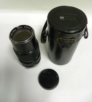Vtg Olympus Om - System Zuiko Auto Zoom 1:4 F=75 - 150mm Camera Lens & Case (a15)