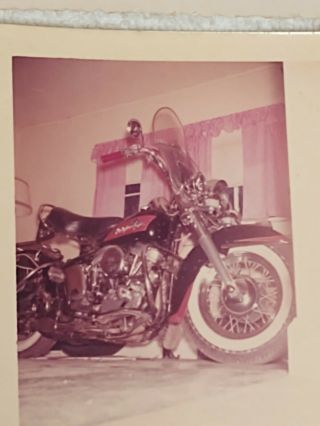 4 Vintage Harley Davidson Motorcycle & Rider Photographs Photo 2
