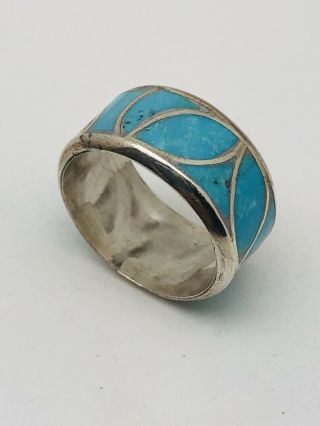 Vintage Native American Sterling Silver Ring / Band Size 9.  25