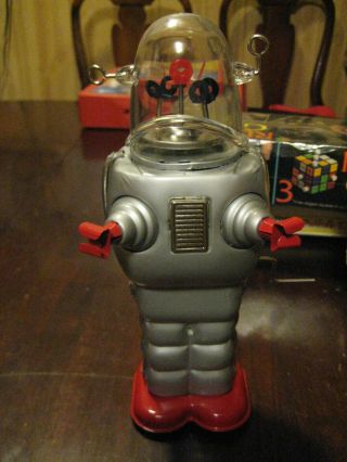 Retired Vintage Ha Ha Toys Tin Wind Up Piston Action Robot Japan No Box