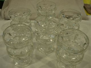 Set Of 12 Vintage (1940s - 1950s) Clear Glass Footed Sherbert/pudding/dessert Cups