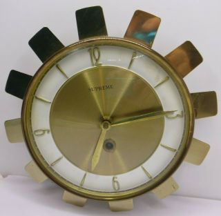 Vintage Mid Century Modern Starburst Wall Clock Atomic Mcm Supreme France