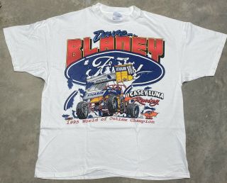 Vintage 1995 Dave Blaney Casey Luna Ford World Of Outlaws Sprint Car Tee - 2xl