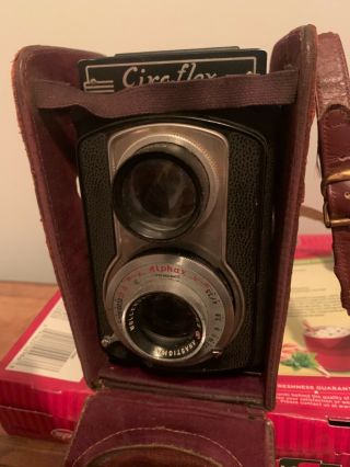Vintage 1948 Ciro - Flex Model D Tlr Camera Wollensak Alphax 85mm F/3.  5 Lens &case