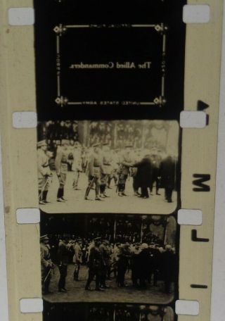 Vintage Wwi 16mm B & W Movie Film Gen Pershing,  War Scenes,  Guns Kodak Reel