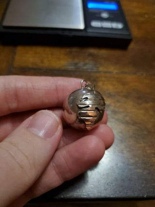 Vintage Taxco Mexico 925 Sterling Silver Harmony Ball Jingle Bell Pendant