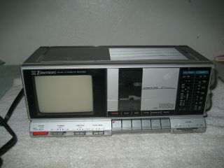 Vintage Emerson 4 " B & W Tv/am - Fm Radio/cassette Player Recorder Model Vr - 50