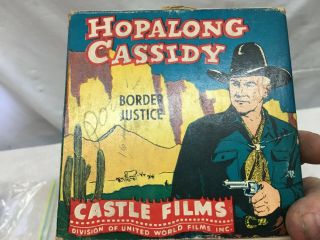 Vintage,  Castle Films,  " Hopalong Cassidy,  Border Justice ",  Movie,  8mm,