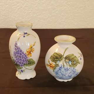 Princess House Exclusive - Vintage Garden Mini Bud Vases Set Of 2 - Pre - Owned