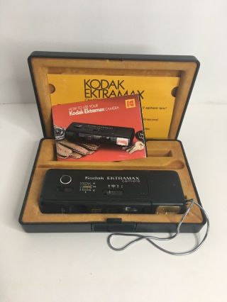 Vtg 70s Rare Kodak Ektramax Camera W Case Box,  Manuals,  Made In Usa