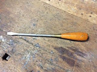 Vintage Irwin - Us Of A Wood Handle 14 1/2 " Perfect Handle Screwdriver