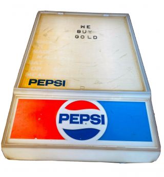 Vintage 1970s Pepsi Cola Lighted Display Electric Light Soda Pop Sign