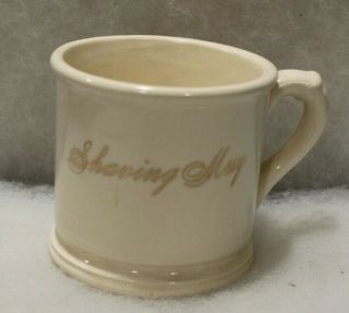 Vintage Off White Porcelain With Gold Lettering Shaving Mug