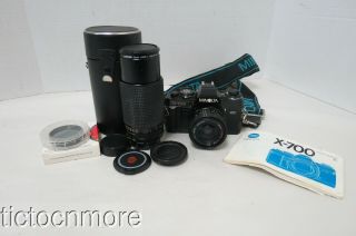 Vintage Minolta X - 700 Camera 1:2.  8 Lens & Sears Auto Zoom 1:4.  0 F=70 - 210mm Lens