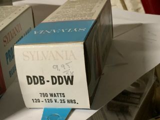 Sylvania Projector Lamp Ddb - Ddw 120 - 125v 750w Watts 25 Hrs Nos Oem
