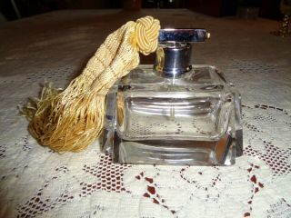 Elegant Art Deco Style Vintage Heavy Crystal Perfume Bottle With Atomizer