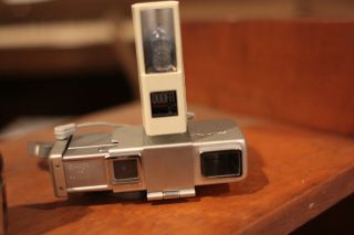 Minolta 16 Film Subminiature Spy Camera W/ Case,  Flash,  Flash Case,  And 2 Bulbs