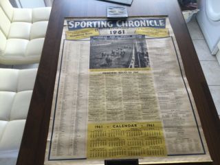 Vintage Sporting Chronicle Calendar 1961 Horse Racing
