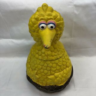 Vtg Big Bird Cookie Jar Ceramic 971 Sesame Street Muppets Inc.  12.  75 " Tall X 8 "