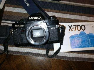 Minolta X - 700 35 Mm Camera W/ Leather Shoulder Strap