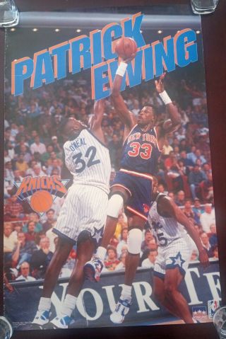 Vintage Patrick Ewing Nba Poster - York Knicks,  Shaquille O 